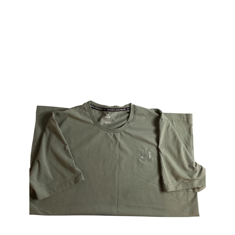 Under Armour Mens Short Sleeve Loose Fit T-Shirt Sage Green Embroidered Logo‎ L